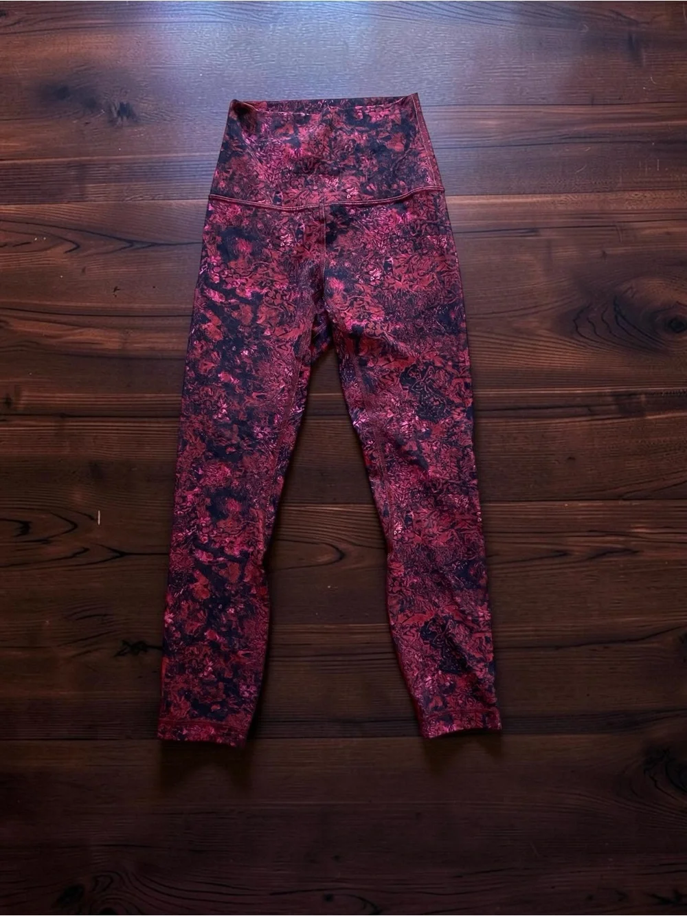 lululemon athletica Maroon & Black Patterned High-Rise Leggings
